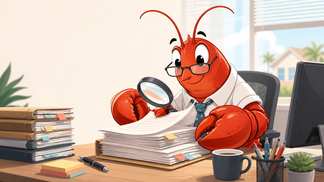 Lobster reviewing compliance documents
